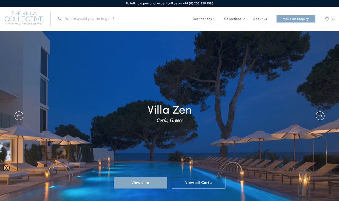 Luxury villa website design and development