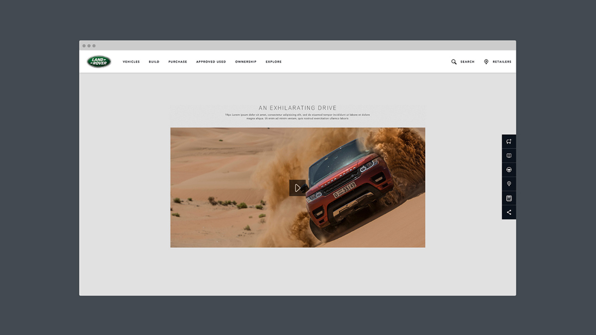 Land Rover global website  designer